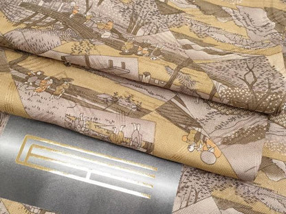 平和屋本店■夏物　長襦袢　紋紗　人物風景文　匠工芸　反端付き　逸品　未使用　CYAA1034s5