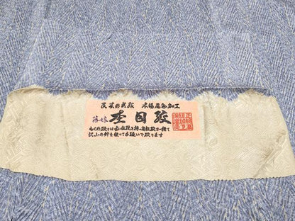 平和屋本店■極上　名門　藤娘きぬたや・杢目絞り　小紋　単衣　証紙付き　逸品　CYAA1038s5