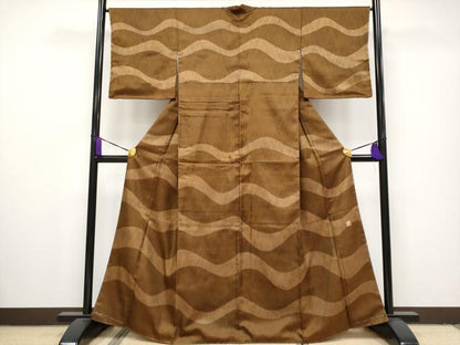 平和屋本店●極上 伝統工芸士 曽根武勇 訪問着 お召地 流水文 逸品 未使用 CYAA1066s5