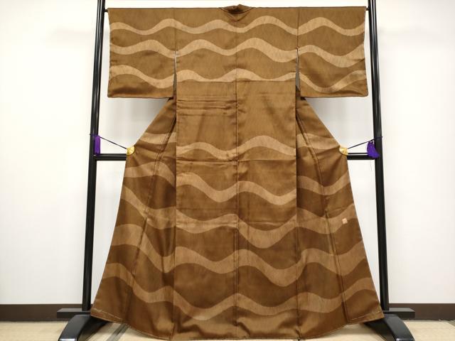 平和屋本店●極上 伝統工芸士 曽根武勇 訪問着 お召地 流水文 逸品 未使用 CYAA1066s5