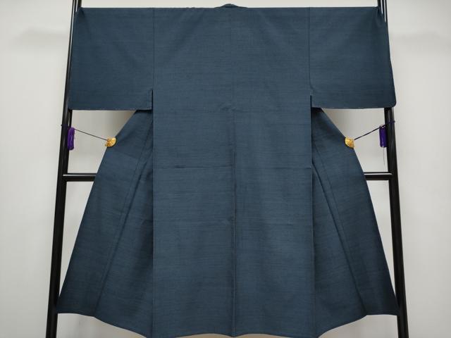 平和屋本店▽極上 日本工芸会正会員 林宗平 男性 越後古代紬 単衣 本草木染 100亀甲 証紙付き 逸品 未使用 CYAA1205s5
