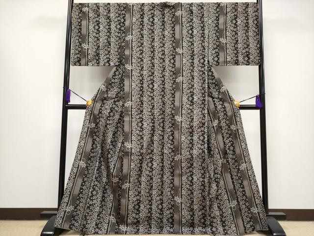 平和屋本店●極上 本場大島紬 泥染め 十八算 12マルキ 舞桜 永長織物謹製 証紙・鑑定書付き 逸品 CYAA1210s5