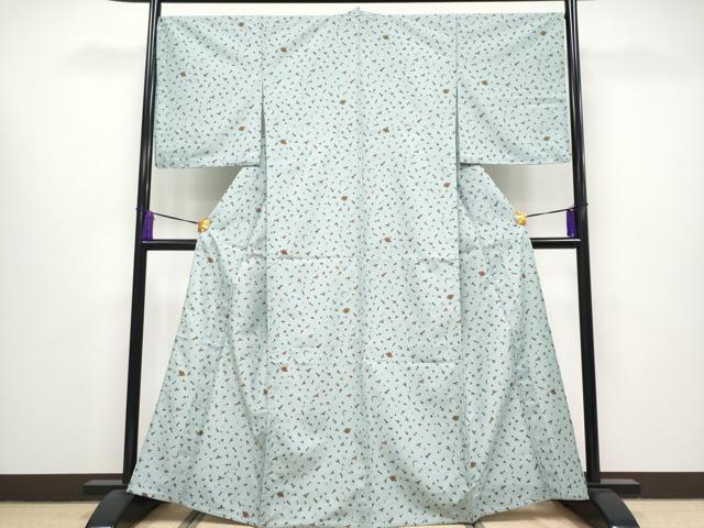 平和屋本店■極上　小紋　単衣　鳥　星　宇宙　やまと誂製　瓶覗色地　洗える着物　未使用　CYAA1215s5