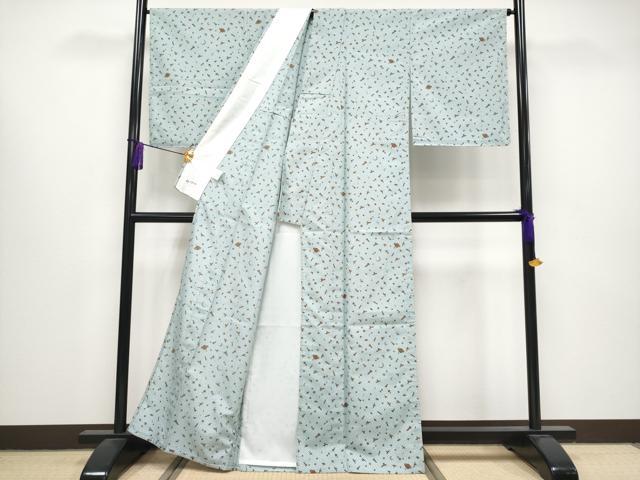 平和屋本店■極上　小紋　単衣　鳥　星　宇宙　やまと誂製　瓶覗色地　洗える着物　未使用　CYAA1215s5