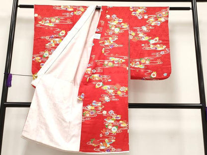 平和屋本店■極上　創業460年・千總　七五三　女の子　7歳　祝着　流水鴛鴦花文　金彩　逸品　CYAA1224s5