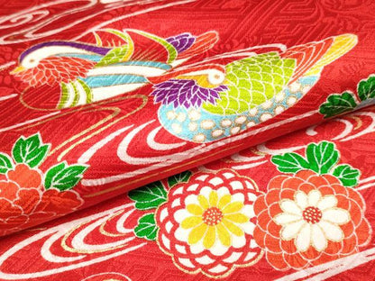 平和屋本店■極上　創業460年・千總　七五三　女の子　7歳　祝着　流水鴛鴦花文　金彩　逸品　CYAA1224s5