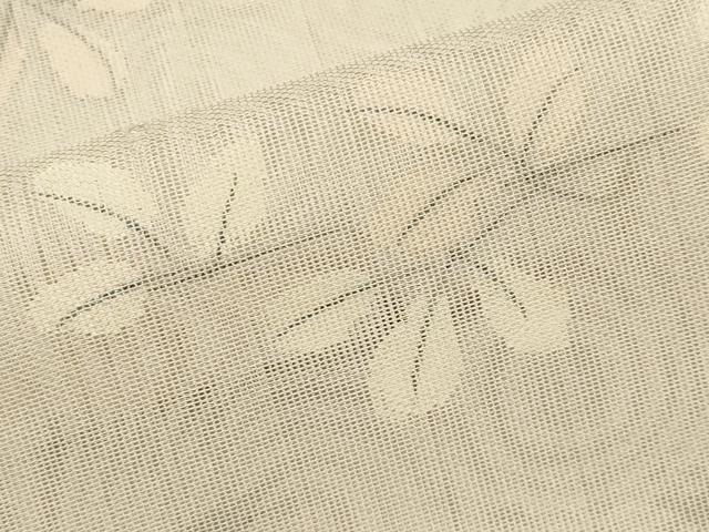 平和屋本店▽極上　訪問着　無双　紗袷　紗×紗　スワトウ刺繍　枝葉文　丁子色地　逸品　CYAA1238s5