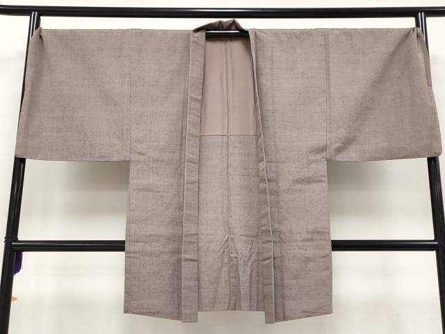 平和屋本店■極上 男性 紬 羽織セット キングサイズ 着物：白茶色 羽織：胡桃染色 逸品 未使用 CYAA1243s5