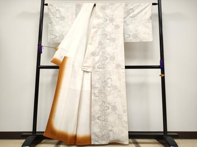 平和屋本店●希少 名門 藤娘きぬたや 藤娘大島絞り 本場大島紬 白恵泥 恵大島織物 二代目・恵美知雄 雨上がりの詩 証紙付 逸品 CYAA4312s6