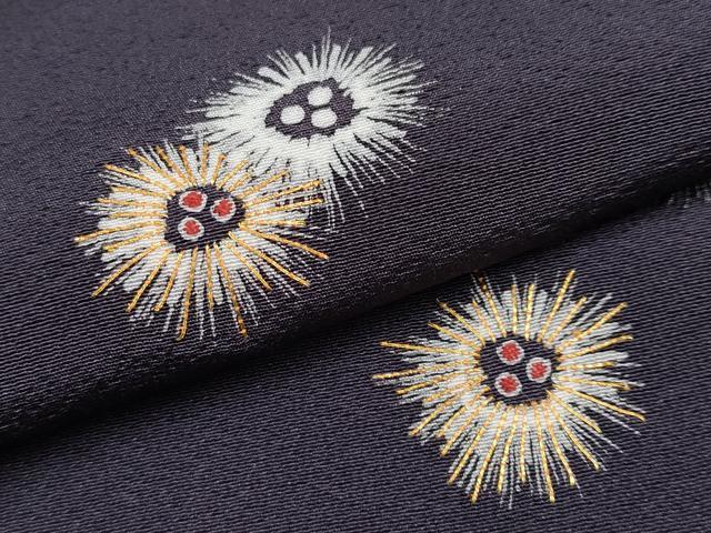 平和屋本店■極上　銀座もとじ　訪問着　駒刺繍　唐松柄　濃鼠色地　逸品　CYAA3001s5