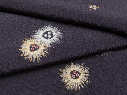 平和屋本店■極上　銀座もとじ　訪問着　駒刺繍　唐松柄　濃鼠色地　逸品　CYAA3001s5