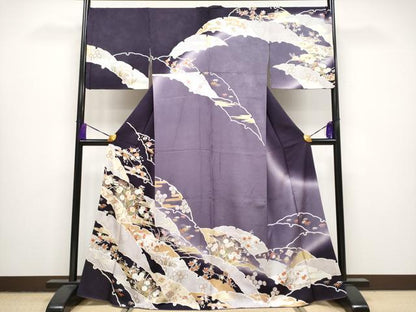 平和屋本店●極上 訪問着 駒刺繍 宝尽くし雪輪枝花文 暈し染め 金彩 逸品 CYAA1287s5