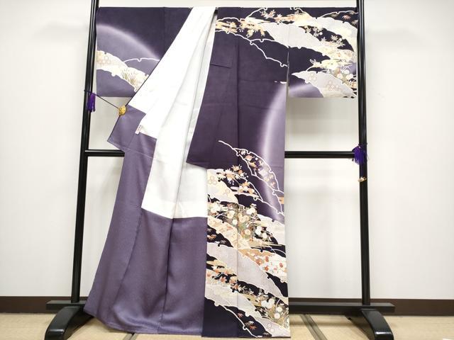 平和屋本店●極上 訪問着 駒刺繍 宝尽くし雪輪枝花文 暈し染め 金彩 逸品 CYAA1287s5