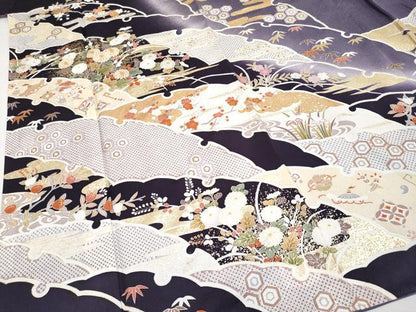 平和屋本店●極上 訪問着 駒刺繍 宝尽くし雪輪枝花文 暈し染め 金彩 逸品 CYAA1287s5