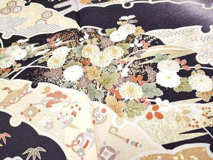 平和屋本店●極上 訪問着 駒刺繍 宝尽くし雪輪枝花文 暈し染め 金彩 逸品 CYAA1287s5