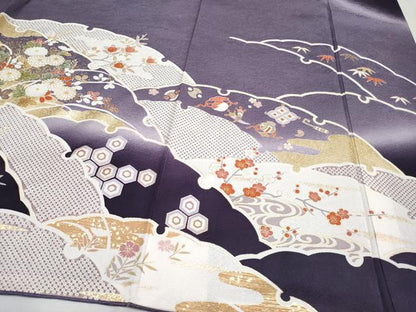 平和屋本店●極上 訪問着 駒刺繍 宝尽くし雪輪枝花文 暈し染め 金彩 逸品 CYAA1287s5