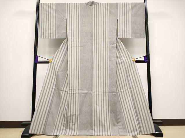 平和屋本店■極上　小紋　単衣　縞　高島屋扱い　綿　逸品　未使用　CYAA1288s5