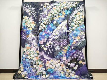 平和屋本店■極上　振袖　辻が花　絞り　暈し染め　金銀通し地　逸品　CYAA1293s5