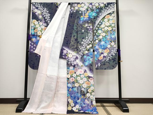 平和屋本店■極上　振袖　辻が花　絞り　暈し染め　金銀通し地　逸品　CYAA1293s5