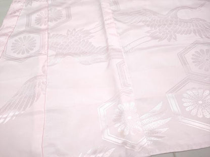平和屋本店■極上　七五三　女の子　3歳　祝着・襦袢セット　絞り　飛鶴花車文　金彩　逸品　CYAA1297s5