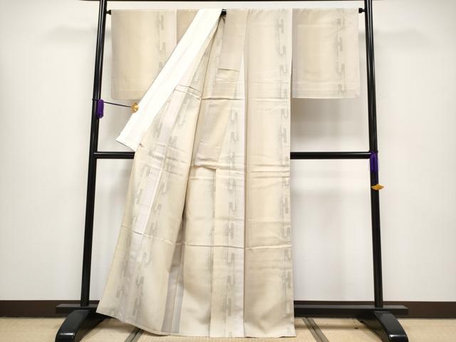 平和屋本店■極上　結城紬　奥順　はたおり娘　80亀甲　単衣　吉祥間道　証紙付き　さが美扱い　逸品　未使用　CYAA1303s5