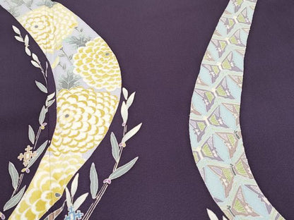 平和屋本店■極上　本加賀友禅作家　中正享子　訪問着　五輪　証紙付き　深紫色地　逸品　CYAA1305s5