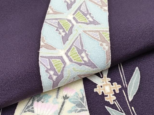 平和屋本店■極上　本加賀友禅作家　中正享子　訪問着　五輪　証紙付き　深紫色地　逸品　CYAA1305s5