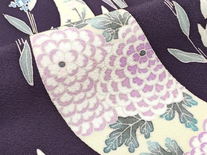 平和屋本店■極上　本加賀友禅作家　中正享子　訪問着　五輪　証紙付き　深紫色地　逸品　CYAA1305s5