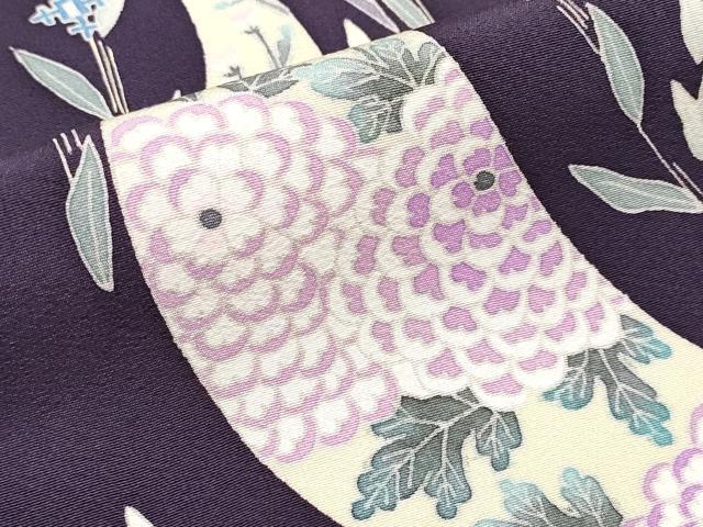 平和屋本店■極上　本加賀友禅作家　中正享子　訪問着　五輪　証紙付き　深紫色地　逸品　CYAA1305s5