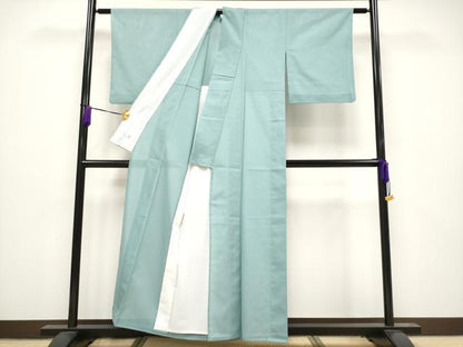 平和屋本店■極上　夏物　洗える最高級着物　＜英＞はなぶさ謹製　色無地　絽　水浅葱色　CYAA1331s5