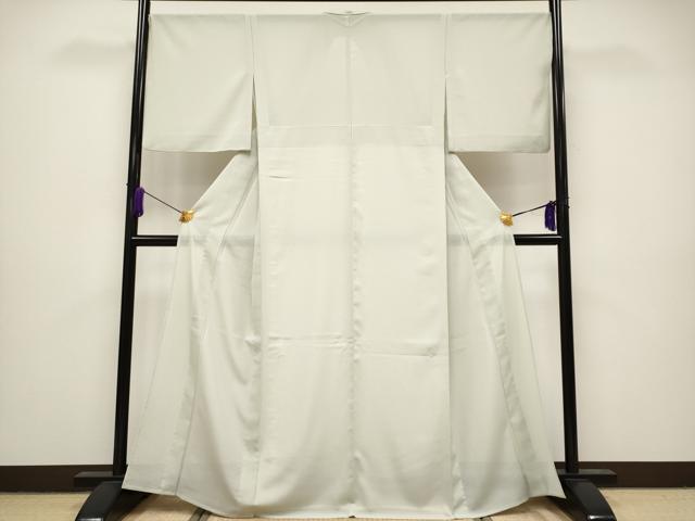 平和屋本店■極上　夏物　洗える最高級着物　＜英＞はなぶさ謹製　色無地　絽　白緑色　CYAA1342s5