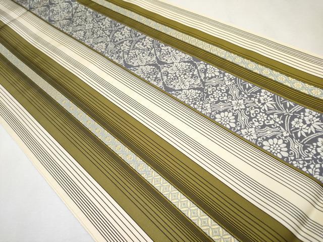 平和屋本店■極上　博多織人　黒木織物　本場筑前博多帯　両面　全通柄袋帯　はかた間道　博多金ラベル　証紙・反端付き　逸品　CYAA1396s5