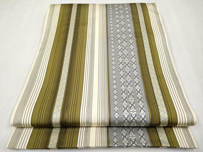 平和屋本店■極上　博多織人　黒木織物　本場筑前博多帯　両面　全通柄袋帯　はかた間道　博多金ラベル　証紙・反端付き　逸品　CYAA1396s5