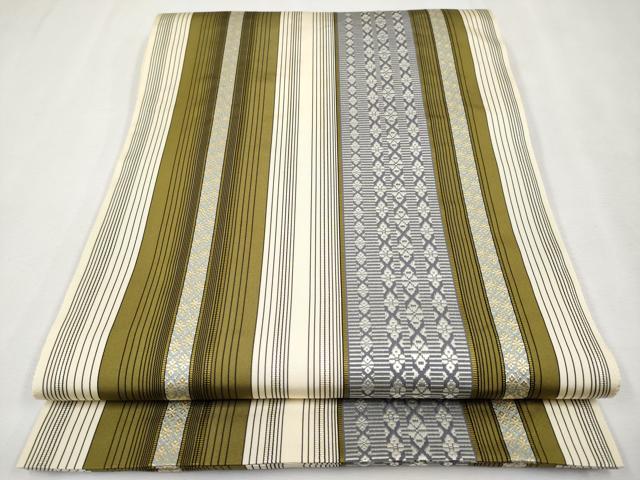 平和屋本店■極上　博多織人　黒木織物　本場筑前博多帯　両面　全通柄袋帯　はかた間道　博多金ラベル　証紙・反端付き　逸品　CYAA1396s5