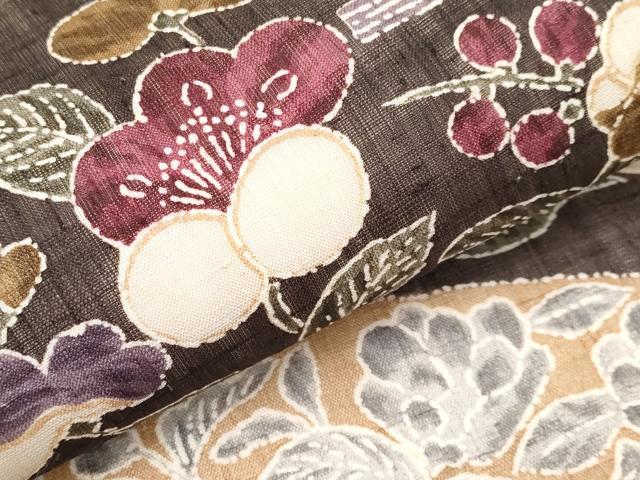 平和屋本店■極上　摺型友禅　京都　多ち花　九寸名古屋帯　生紬　松皮取の花　逸品　CYAA1404s5