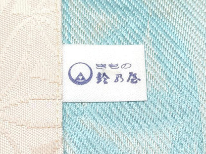 平和屋本店●極上 本場筑前博多織 八寸名古屋帯 唐織 花青海波 金糸 鈴乃屋扱い 逸品 未使用 CYAA1410s5