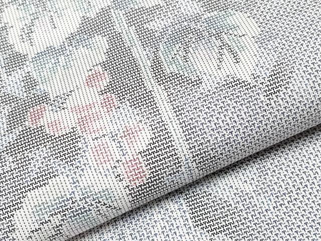 平和屋本店●極上 都喜ヱ門 本場大島紬 白大島 藤白泥 手絣 四季散策 藤絹織物謹製 証紙付き 逸品 未使用 CYAA1479s5