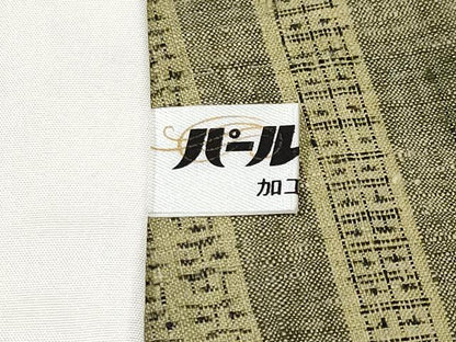 平和屋本店▽極上 本場結城紬 重要無形文化財 単衣 100亀甲 間道 灰汁色地 逸品 CYAA1512s5