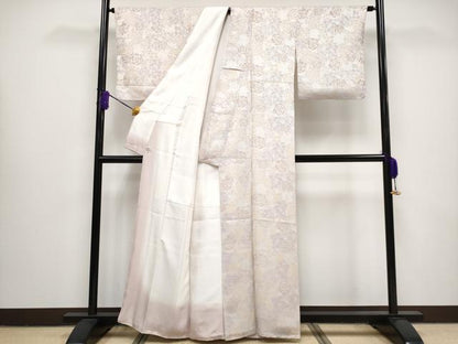 平和屋本店●極上 小紋 薔薇 さが美扱い 薄桜色地 逸品 CYAA1518s5