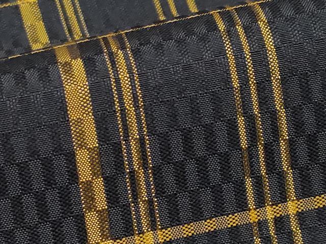 平和屋本店●極上 本場黄八丈 黒八丈 紬 市松綾織 大丸扱い 逸品 CYAA1519s5