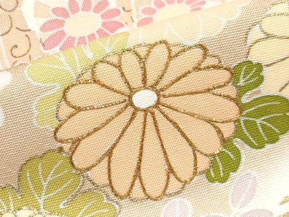 平和屋本店●極上　創業460年・千總　訪問着　駒刺繍　御所車鴛鴦花文　暈し染　金彩　反端付　小田急百貨店扱い　虹色地　逸品 CYAA4301s6