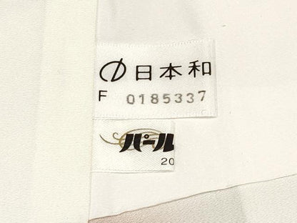 平和屋本店■希少　「美しいキモノ」お馴染みのメーカー　となみ織物　仙福屋宗介　お召　白橡色地　証紙付き　逸品　CYAA1532s5