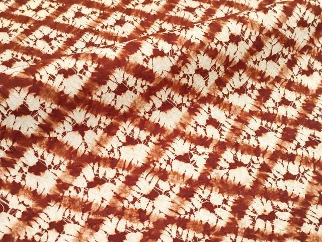 平和屋本店●極上 岩手の匠 草紫堂 南部絞り 茜染 紬 菱繋ぎ 逸品 CYAA1550s5
