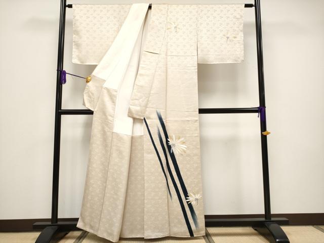 平和屋本店●極上 創業460年・千總 訪問着 舞花文 金彩 灰梅色地 反端・たとう紙付き 逸品 CYAA1556s5