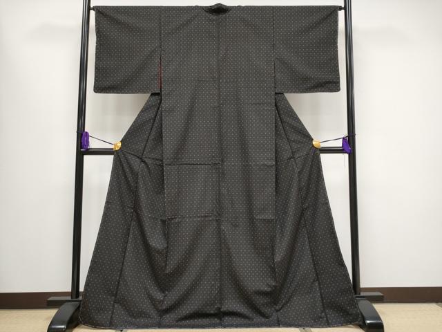 平和屋本店■極上　本場大島紬　泥染め　幾何学文様　逸品　未使用　CYAA1574s5