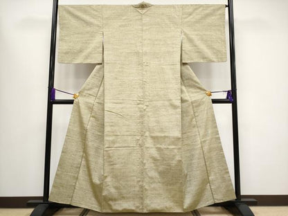 平和屋本店●極上 能州紬 絲藝苑 上島洋山 海草染 利休茶色 ますいわ屋扱い 逸品 CYAA1576s5