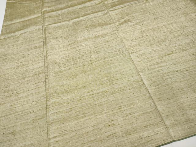 平和屋本店●極上 能州紬 絲藝苑 上島洋山 海草染 利休茶色 ますいわ屋扱い 逸品 CYAA1576s5