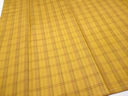 平和屋本店■極上　本場黄八丈　綾織　紬　逸品　未使用　CYAA1577s5