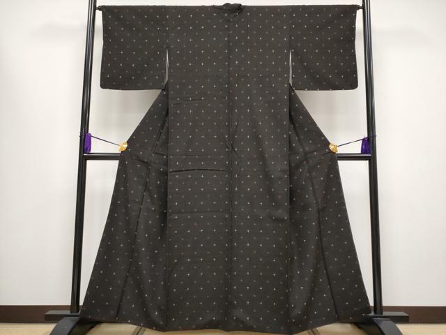 平和屋本店■極上　国指定重要無形文化財　本場久米島紬　手織　草木染　泥染　証紙付き　逸品　CYAA1579s5