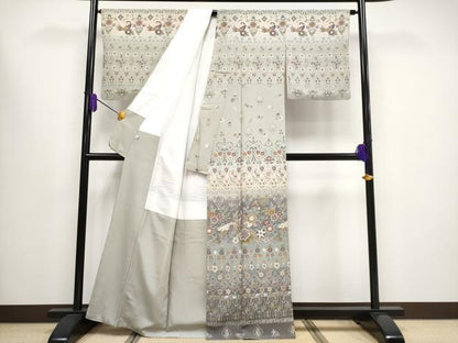 平和屋本店■極上　訪問着　孔雀更紗花文　暈し染め　金彩　逸品　CYAA1589s5